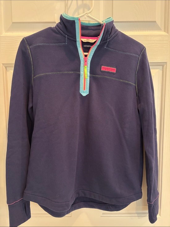 Vineyard Vines Tops - Vineyard Vines NWOT Navy Pullover with Aqua Trim and Neon Accents